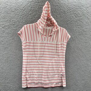 Talbots Womens Striped Hooded Top S Coastal Casual Relaxed Travel Lightweight
